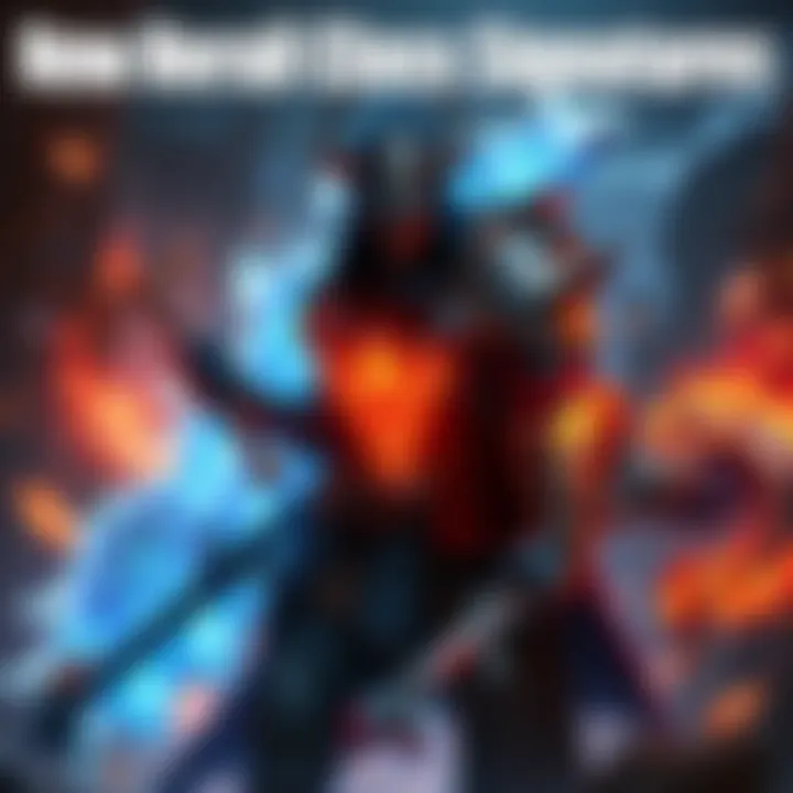 Artwork showing characters of Herald classes like Death Knight, Demon Hunter, and Warrior with unique traits