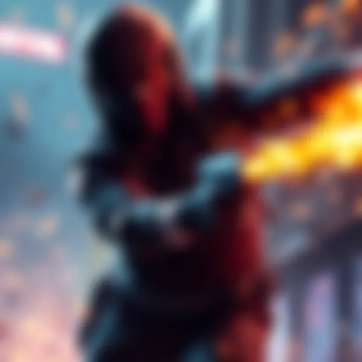 A character executing a kill animation in a video game, showcasing dynamic movement and style