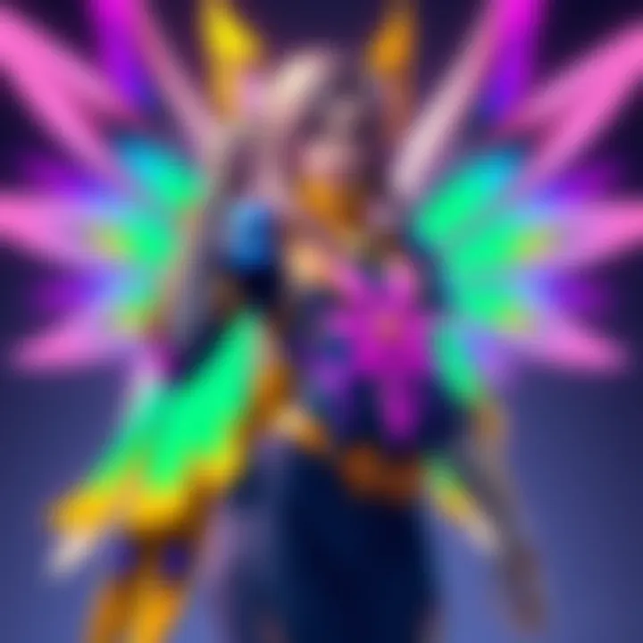 New Mercy Skin Design A vibrant new skin design for the character Mercy, showcasing bright colors and stylish features.