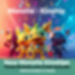 New Monstie Kinship Update Colorful characters from the Monstie Kinships update with lively music notes in the background