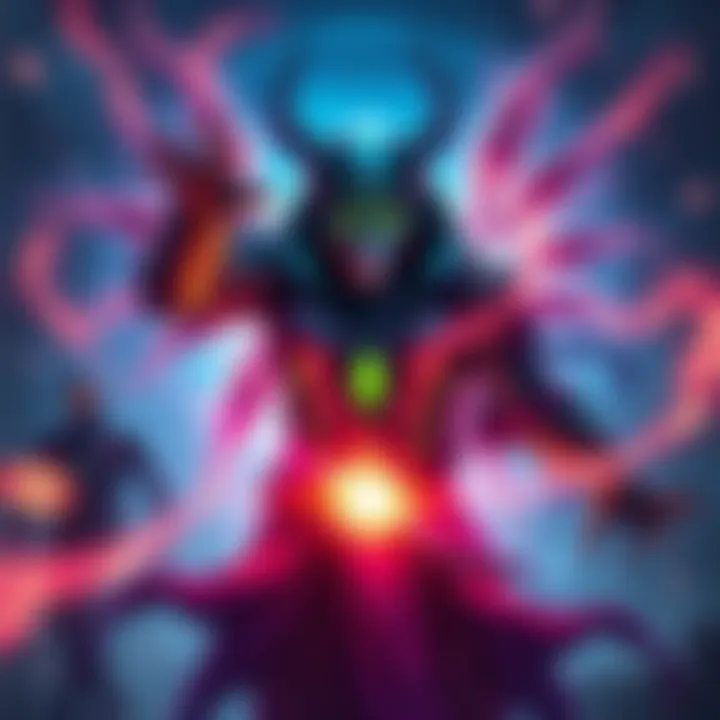 The new Mythic Lazarus character depicted in a dynamic pose with vibrant colors and effects, showcasing its unique design and powers.