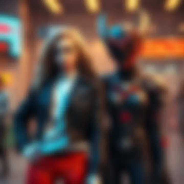 Eleven wearing her trendy new outfit alongside Vecna in a striking costume design, capturing their unique styles from the series.