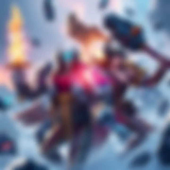 New champions from Paladins with unique abilities like freezing and healing in an action scene