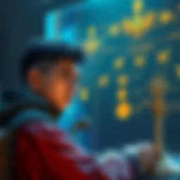 A new player appears confused while examining a complex game menu, surrounded by symbols of combat and currency.
