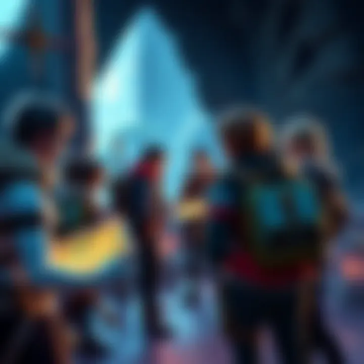 A group of new players looking at a map for directions to Fenn Jotar during the quest 'An Invitation' in a gaming environment.