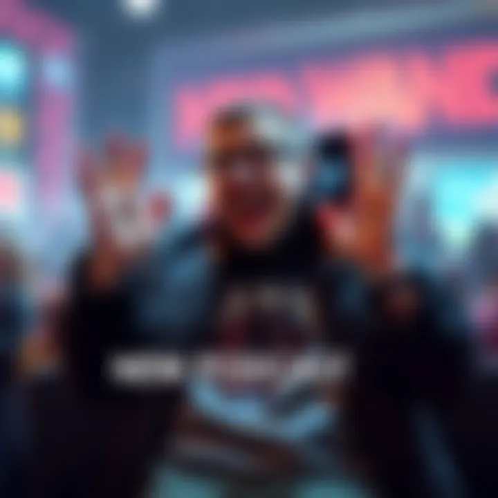 New Podcast Listener Sharing D&D Journey A person excitedly discussing their favorite D&D podcast shows and character Kyborg, with music playing in the background.