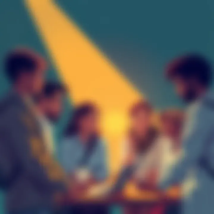 A group of diverse people discussing ideas and sharing resources, symbolizing collaboration and the benefits of new power.