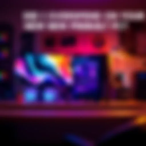 New Prebuilt Gaming PC on Desk A sleek prebuilt gaming PC setup on a desk with a monitor and gaming accessories, reflecting a gamerโs excitement about a recent purchase.