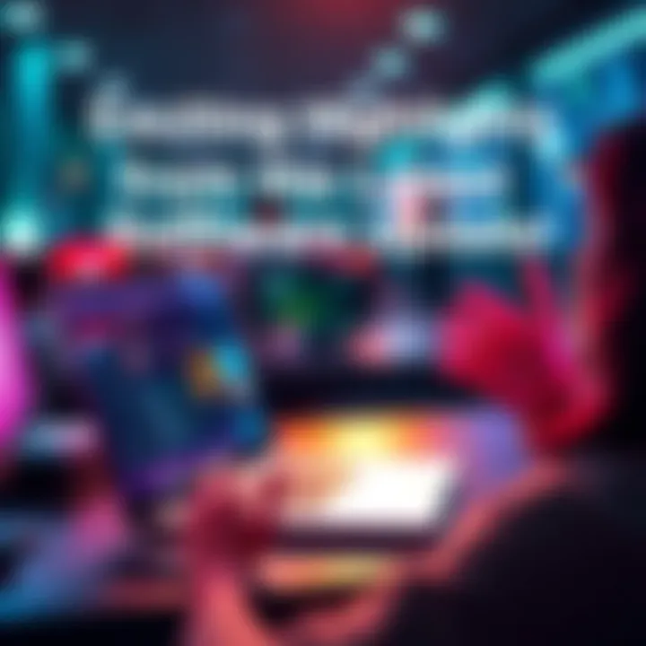 New software features A person excitedly using a laptop with new software features displayed on the screen