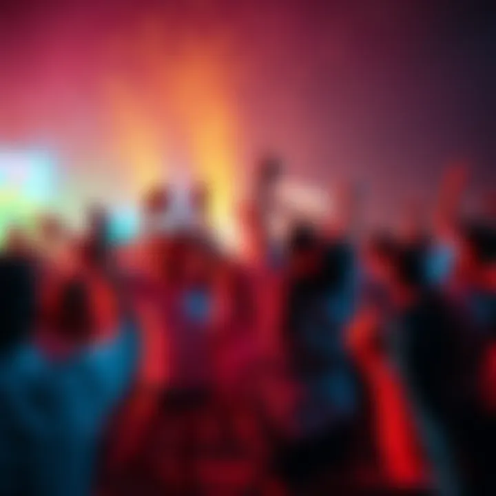 Fans celebrating the new one stanky leg version with vibrant colors and lively movement.