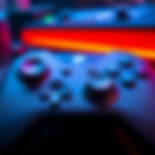 A close-up of the new Steam controller with a modern design and various buttons, highlighting its features for gaming.