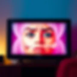 A close-up view of a TV screen showing a new face with a curious expression, sparking discussion among viewers.