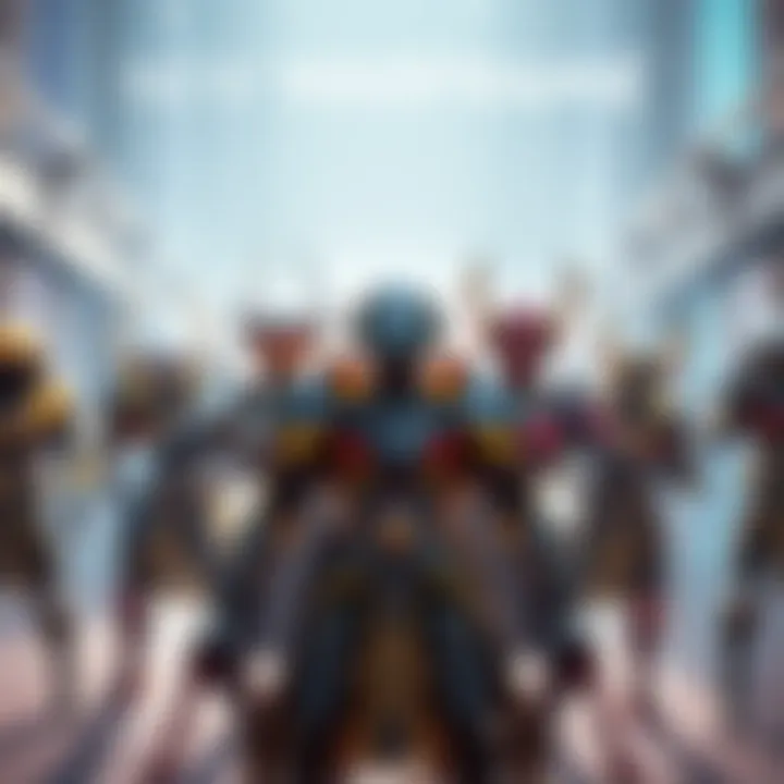 New Warframe Characters for Beginners A group of beginner-friendly Warframes in a game setting, showcasing their unique designs and abilities.