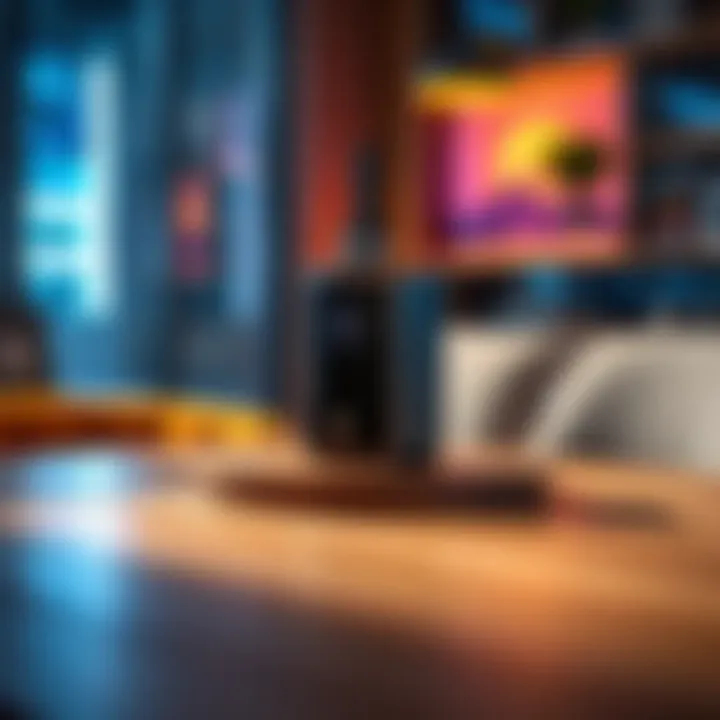 The New Arc Vaporizer placed on a wooden table, showcasing its sleek design and features.