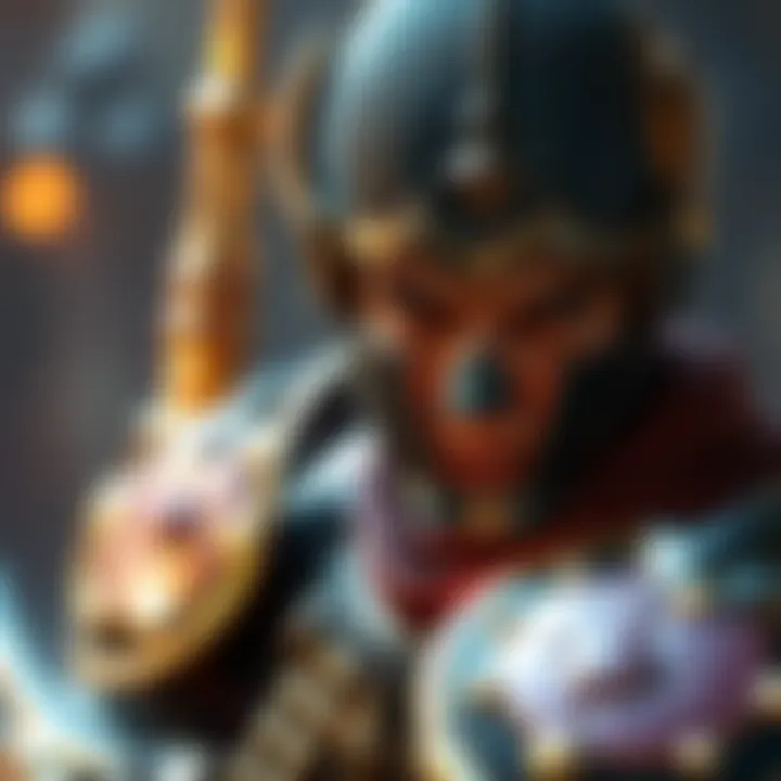 A character wearing the new in-game armour, looking ready for battle with shining details and a fierce expression.