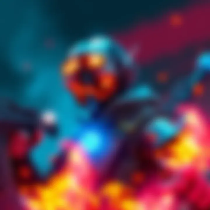 A character showcasing new caustic perks with vibrant gameplay effects around them