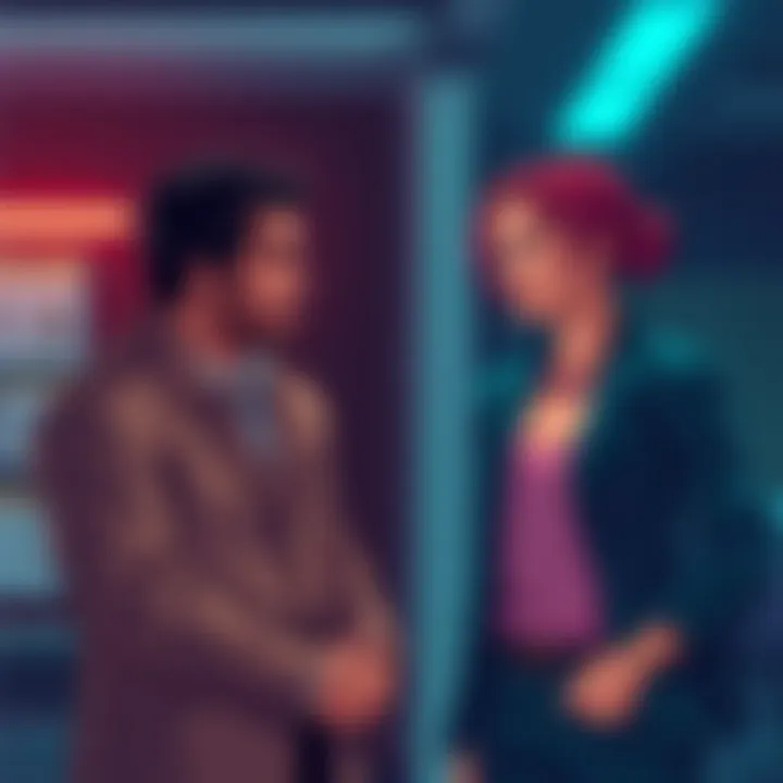 Illustration showing characters who could have debuted in season 1, featuring Carlos and Sarah in a discussion scene