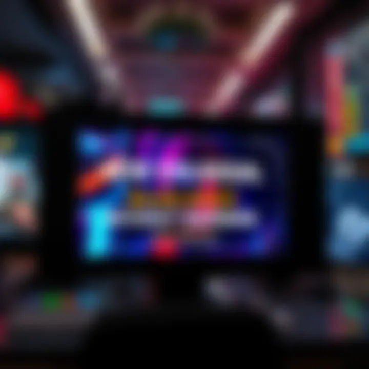 A digital screen displaying the news of New Colossal's major update, with colorful graphics and text highlighting new features.