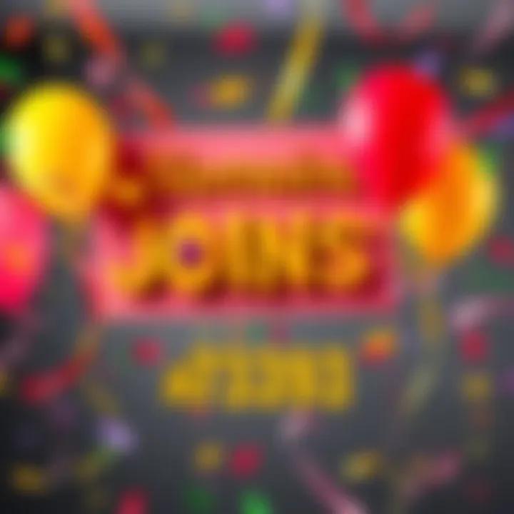 A warm welcome banner featuring a cheerful greeting for new member #7393 with colorful balloons and confetti.