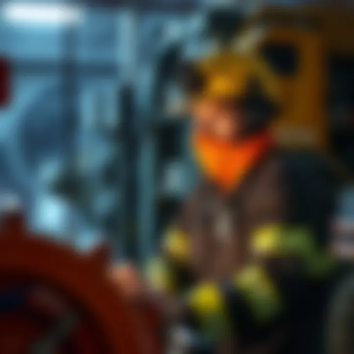 A newly hired Corpus Crewman working on equipment, wearing a uniform and focused on the task at hand.