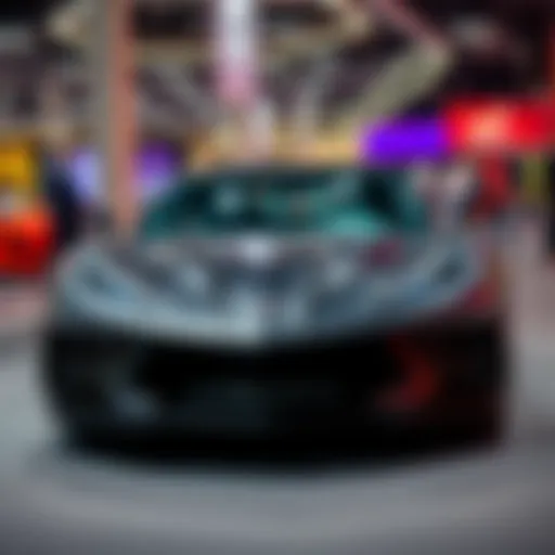 A sleek new Corvette showcasing its innovative design and sporty features at an auto show