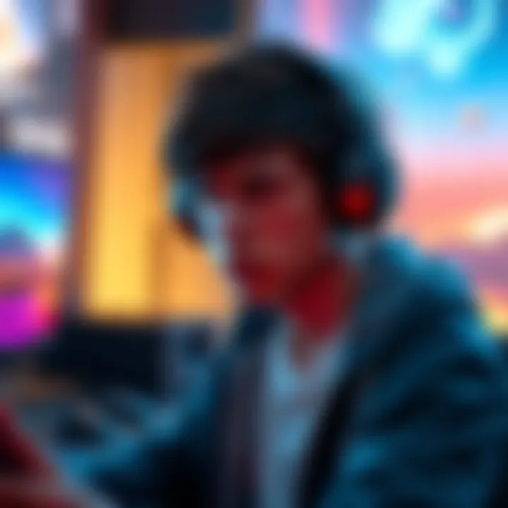 A gamer looks frustrated while listening to the New Dawn soundtrack on headphones, with a gaming console in the background.