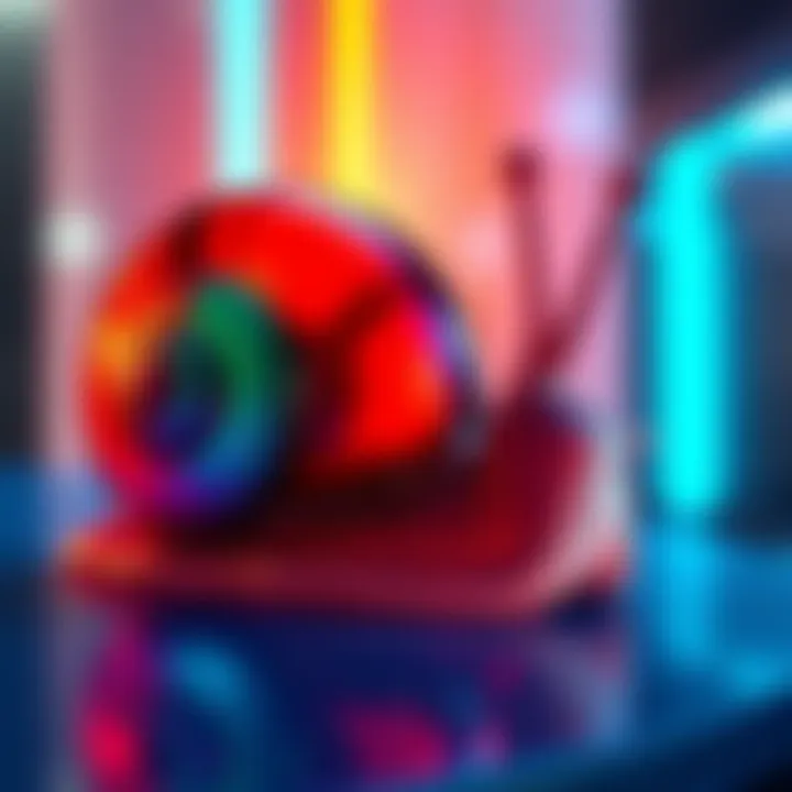 A fresh modern design that replaces the iconic snail, showcasing a vibrant and innovative aesthetic