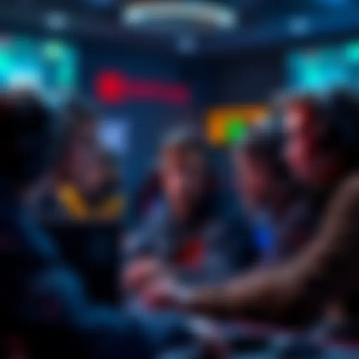 A group of new Dota players looking confused while discussing their low behavior scores in a gaming environment