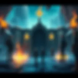 New Dungeon at Gate of Infinity A group of adventurers standing outside the new dungeon entrance near the Gate of Infinity, with mysterious glowing symbols around them.