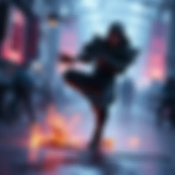 A character performing a new execution animation in a PvP setting, showcasing dynamic movements and visual effects.