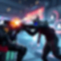 A scene showing a character using the new Exile mechanic while hooking another character in a game setting, with vibrant visuals and dynamic actions.