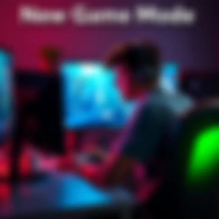 A gamer sits in front of a computer with a bright screen showing a new game mode, focused on gameplay. The player's expression reflects excitement and anticipation for a sixth archon slot.