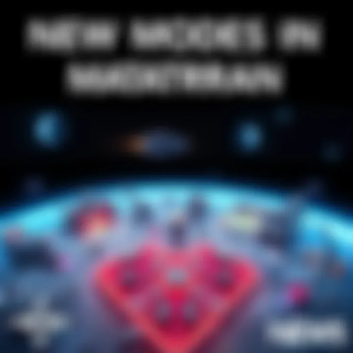 New Game Modes in Marathon Concept art showing various game modes and map designs for Marathon, featuring vibrant colors and dynamic layouts.