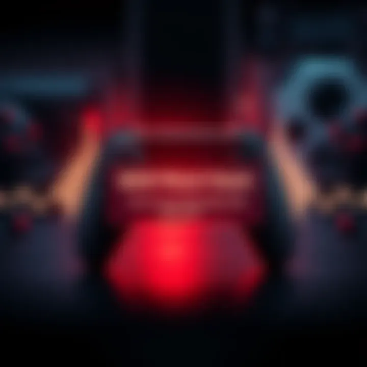 A graphic showing a game controller and sound waves with a notification about a new patch release