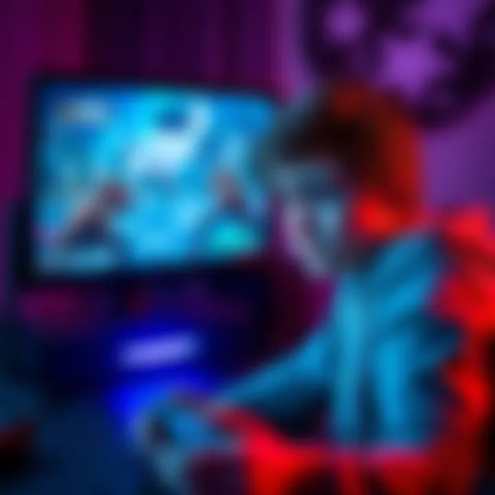 New Gamer Feeling Disappointed A first-time player looks upset while gaming, with a gaming console beside them and a screen displaying a challenging game moment.