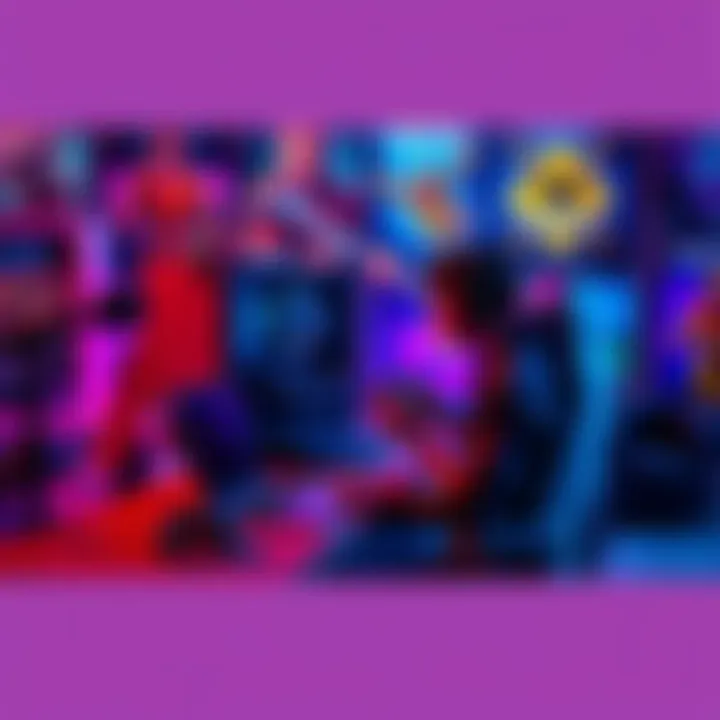 A new gamer setting up their gaming rig with a laptop, game controller, and colorful gaming posters in the background.