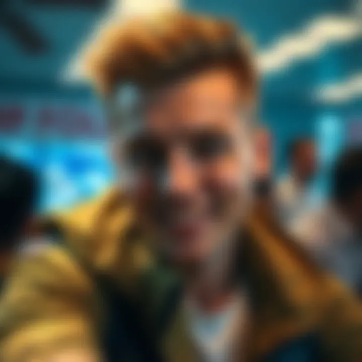 Individual showing off a stylish haircut similar to their favorite video game hero, smiling at the camera