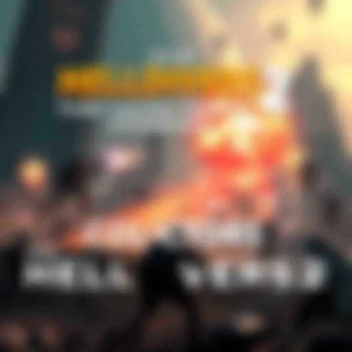 New HELLDIVERS 2 Action Scene A group of players fighting alien enemies in a futuristic landscape with intense action and explosions.