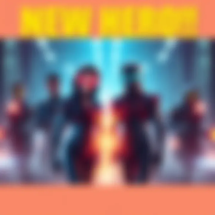 Leaked image showing a new hero character from the MEKAS squad with other team members in the background.