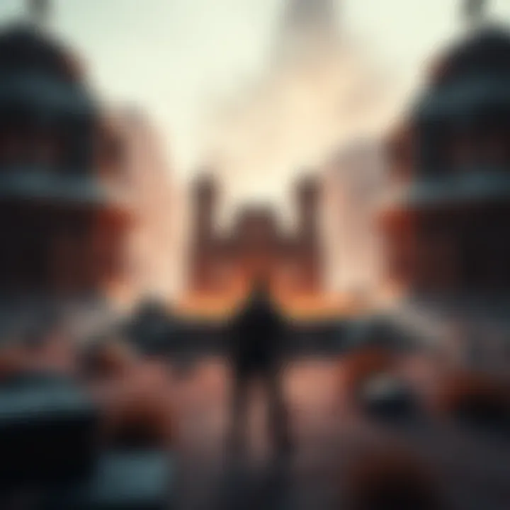 A player stands in front of a newly established home base in a harsh environment, preparing for a team-up. The base is surrounded by challenging terrain and sparse resources.