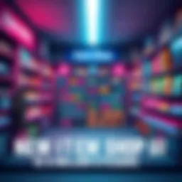 The new Item Shop user interface showing bright colors and cluttered layout, with players expressing frustration over its usability.