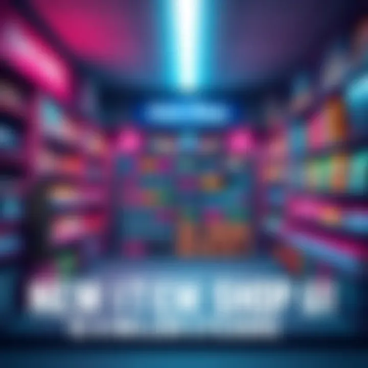 The new Item Shop user interface showing bright colors and cluttered layout, with players expressing frustration over its usability.