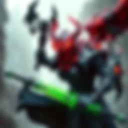 A New Kuva Lich in battle stance with visible weapon and armor features