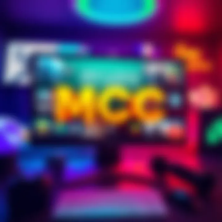 A computer screen displaying the MCC update announcement with various gaming icons