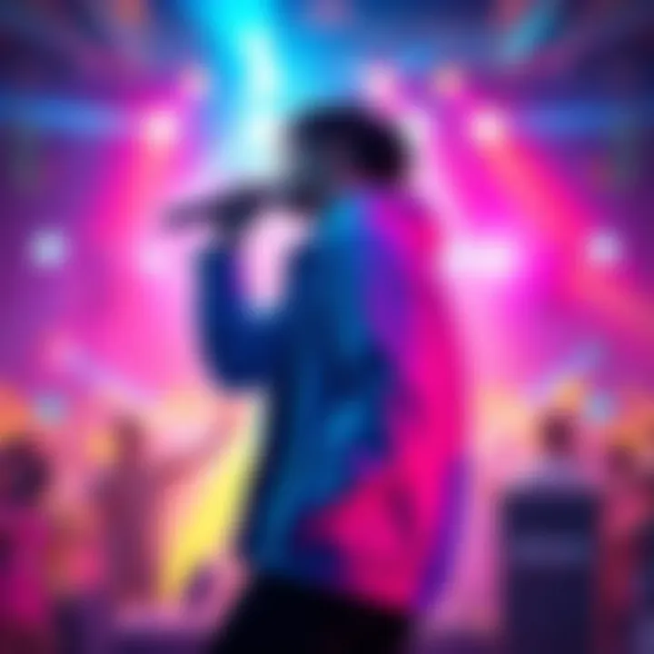 Cover illustration of the official music video featuring the artist performing with vibrant visuals in the background.