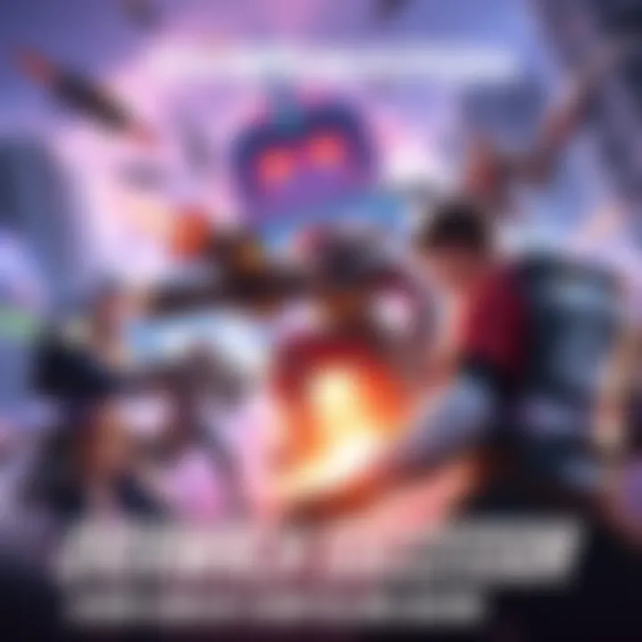 New Overwatch Successor Game A vibrant scene showcasing characters from the Overwatch successor, highlighting their unique abilities and engaging in a dynamic battle, surrounded by a futuristic city.