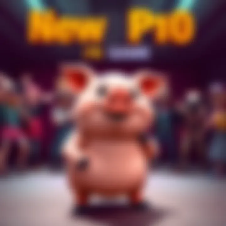A cartoon pig character, representing the new P100 pig, stands proudly in a game environment, ready for action. Survivors appear in the background, enthusiastically giving boops.