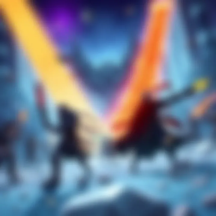 Illustration of a vibrant gaming scene showing characters reaching a power level of 550 with a new Paragon Level system represented by a glowing level bar, conveying excitement and progression.