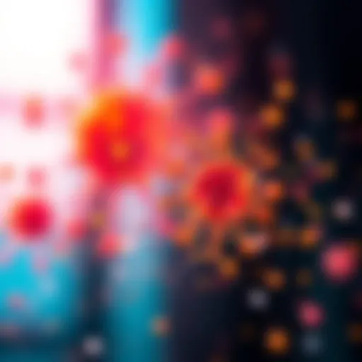 A close-up view of colorful new particles appearing in Homebase, suggesting changes in the platform.