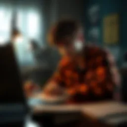 A new player focused on their laptop, looking confused while playing Dead by Daylight, surrounded by notes and strategy guides.